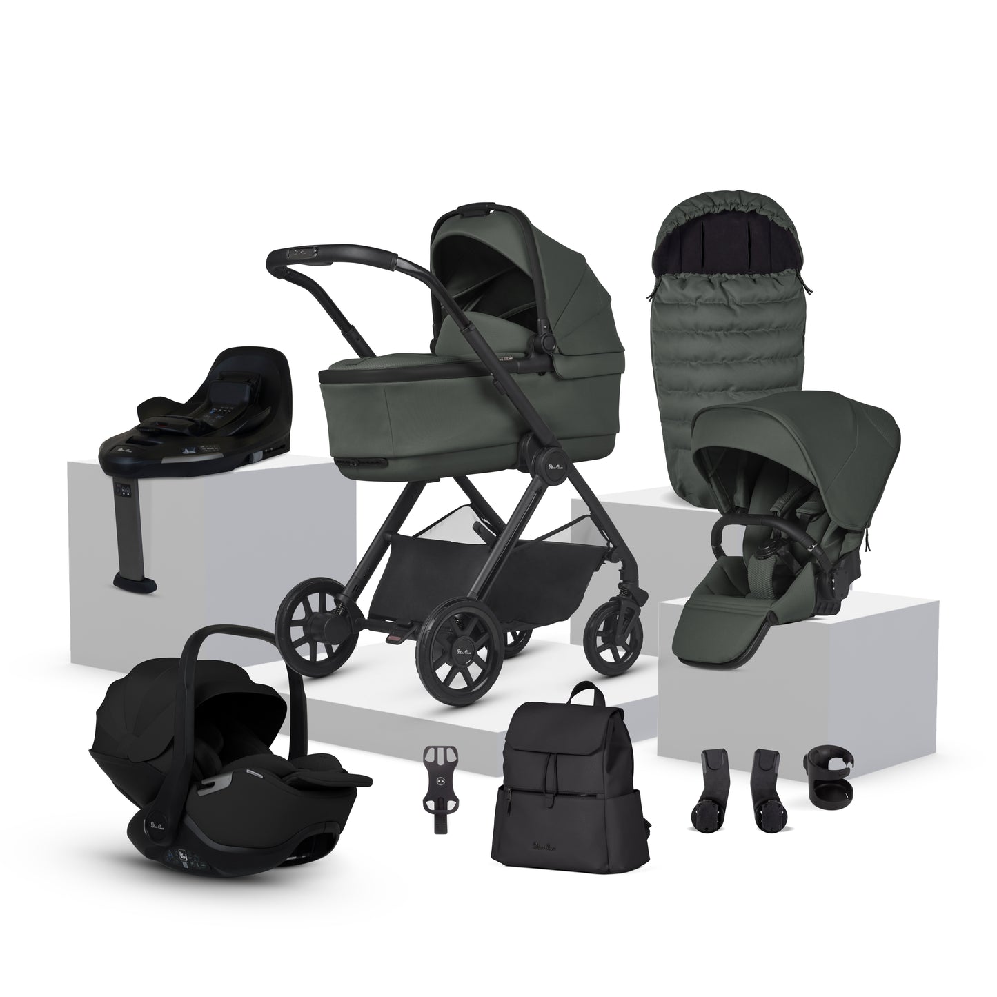 Reef 2 Pewter Travel System Ultimate 360 Infant Carrier Bundle (11 piece)