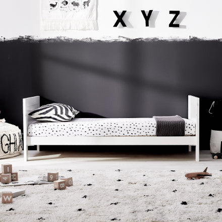 Finchley White 2 Piece Nursery Set with Convertible Cot Bed to Toddler Bed & Dresser