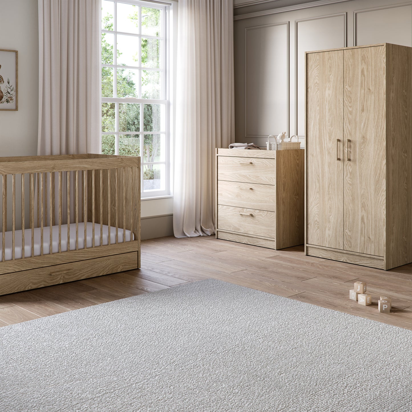 Geneva 3 Piece Nursery Room Set With Mattress