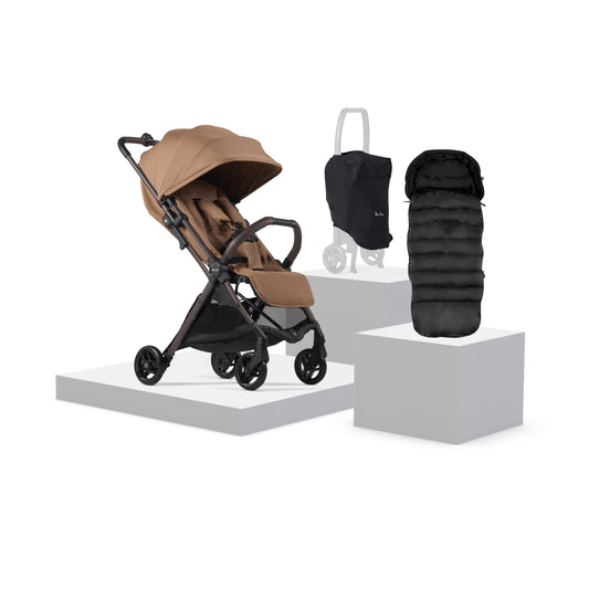 Jet 5 Cinnamon Travel Stroller Essential Bundle (5 piece)
