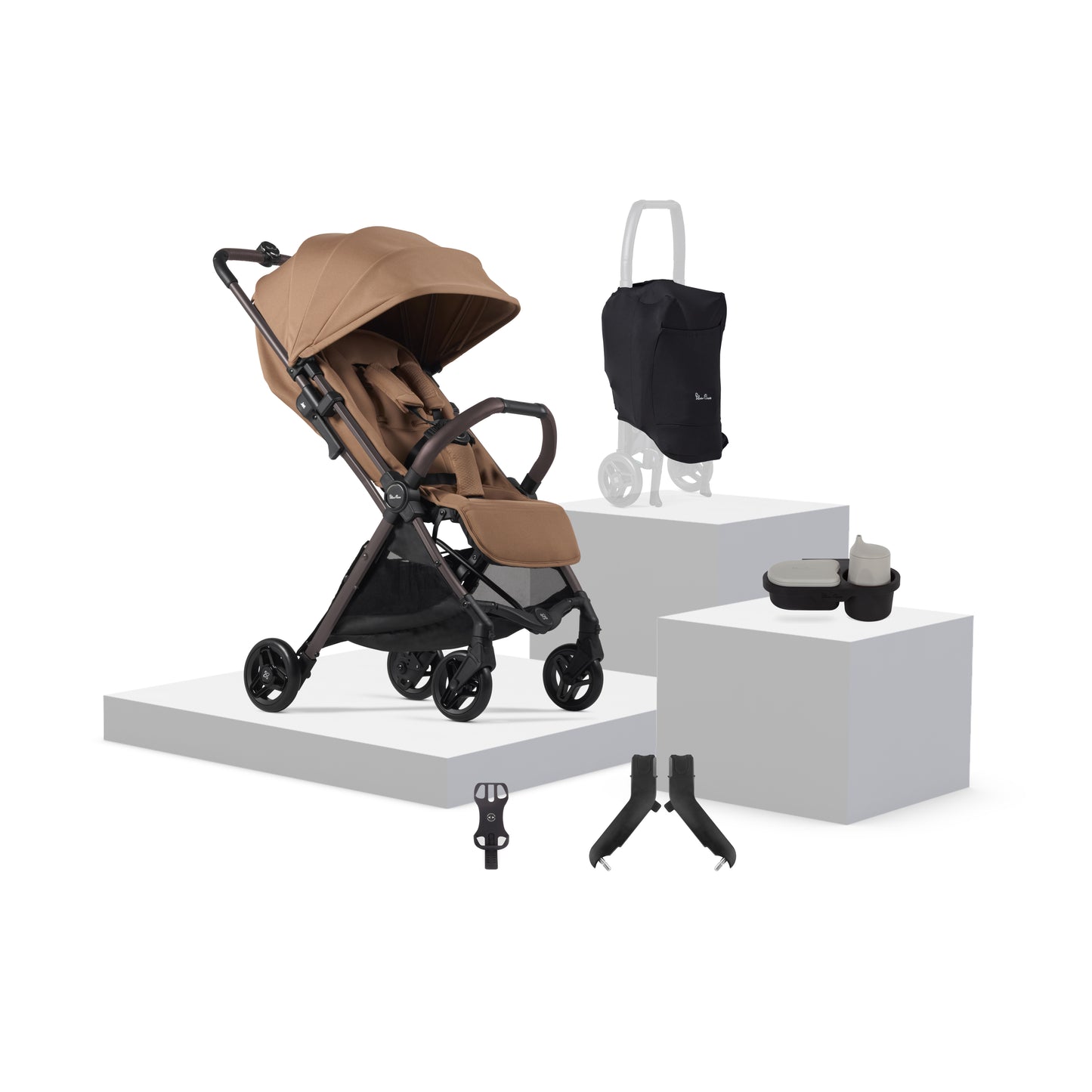 Jet 5 Cinnamon Travel Stroller Universal Accessory Bundle (7 piece)