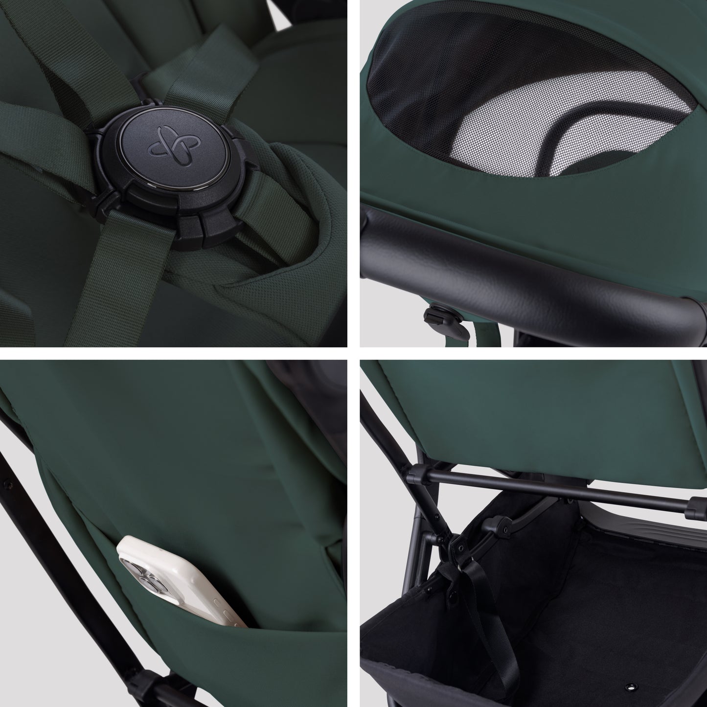 Nia Conifer Compact Travel Stroller with Carrycot (6 Piece)