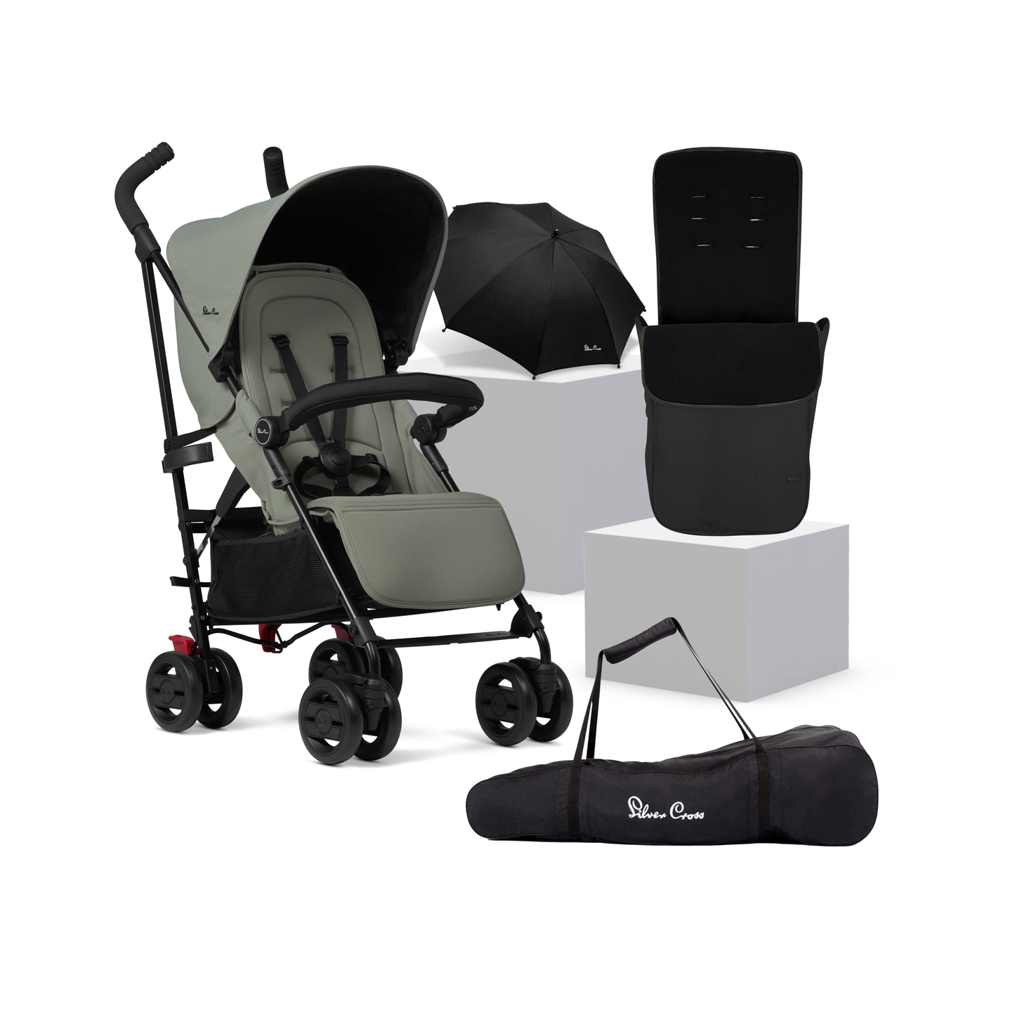 Pop 2 Sage Stroller & Accessory Bundle (6 piece)