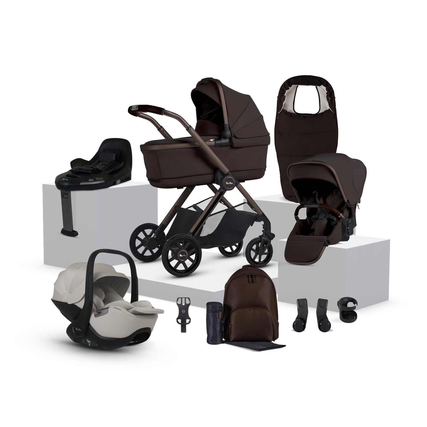 Reef 2 SPECIAL EDITION Ganache Travel System Ultimate 360 Natural Taupe Infant Carrier Bundle (11 piece)