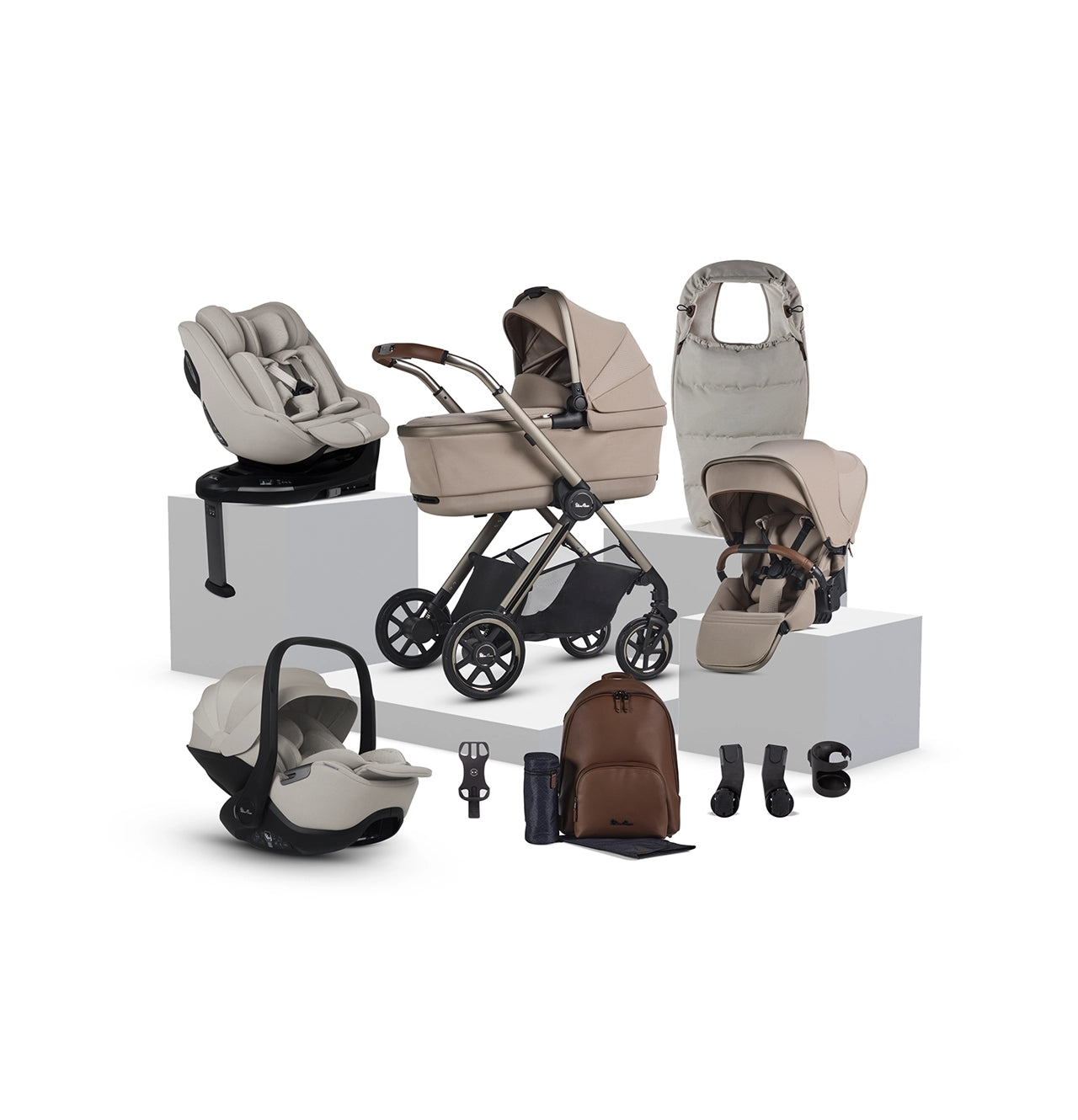 Reef 2 SPECIAL EDITION Frappe Travel System Ultimate 360 Natural Taupe Family Car Seat Bundle (12 piece)