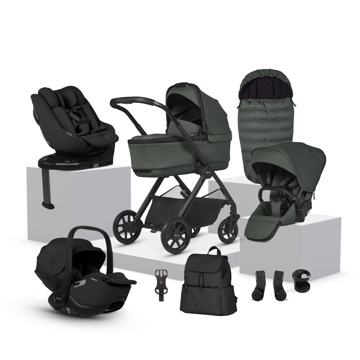 Reef 2 Pewter Travel System Ultimate 360 Family Car Seat Bundle (12 piece)