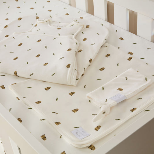 Rosa & Blue for Silver Cross Cot Bed Starter Set - Bunny Print