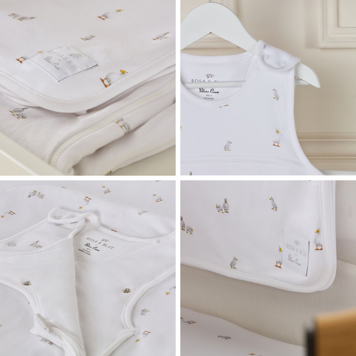 Rosa & Blue for Silver Cross Cot Bed Starter Set - Duckling Print