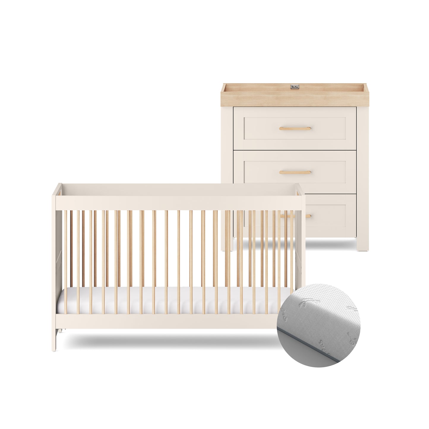 Seville 2 Piece Nursery Room Set With Mattress