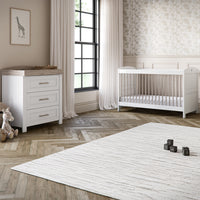 Valencia 2 Piece Nursery Set with Convertible Cot Bed to Toddler Bed & Dresser