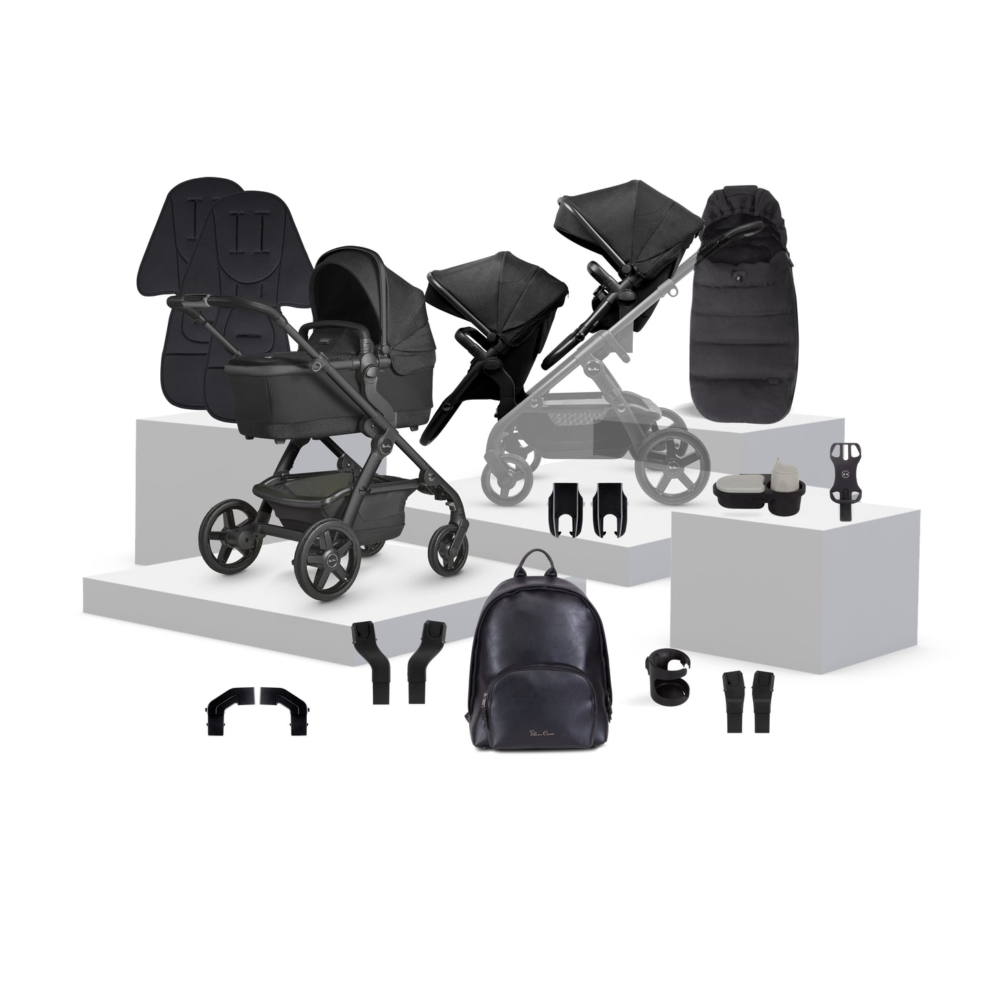 Wave 3 Onyx Single to Double Travel System Growing Family Bundle (20 Piece)