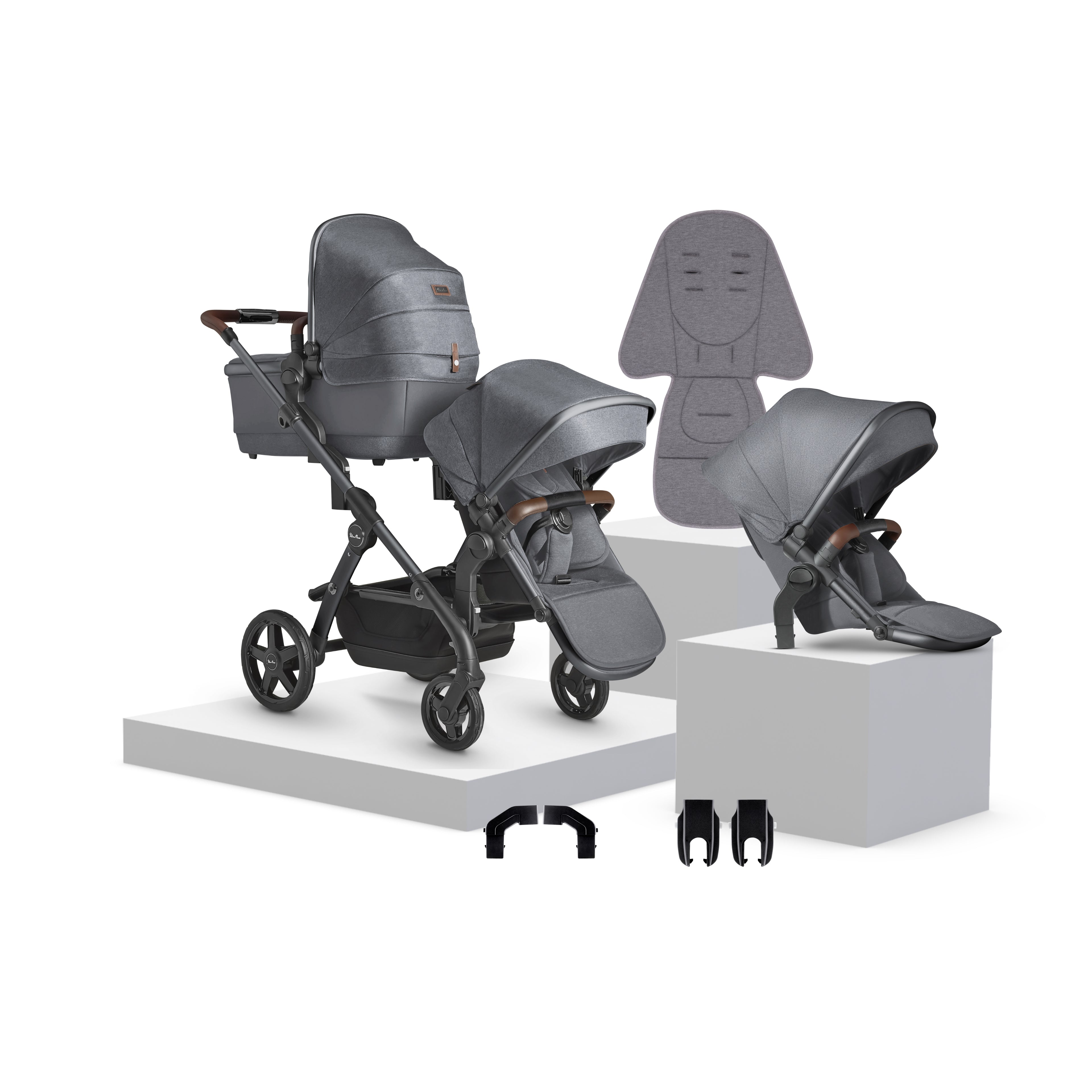 Carrycot Twin Pram Sale Uk Wave Lunar Single To Double Travel
