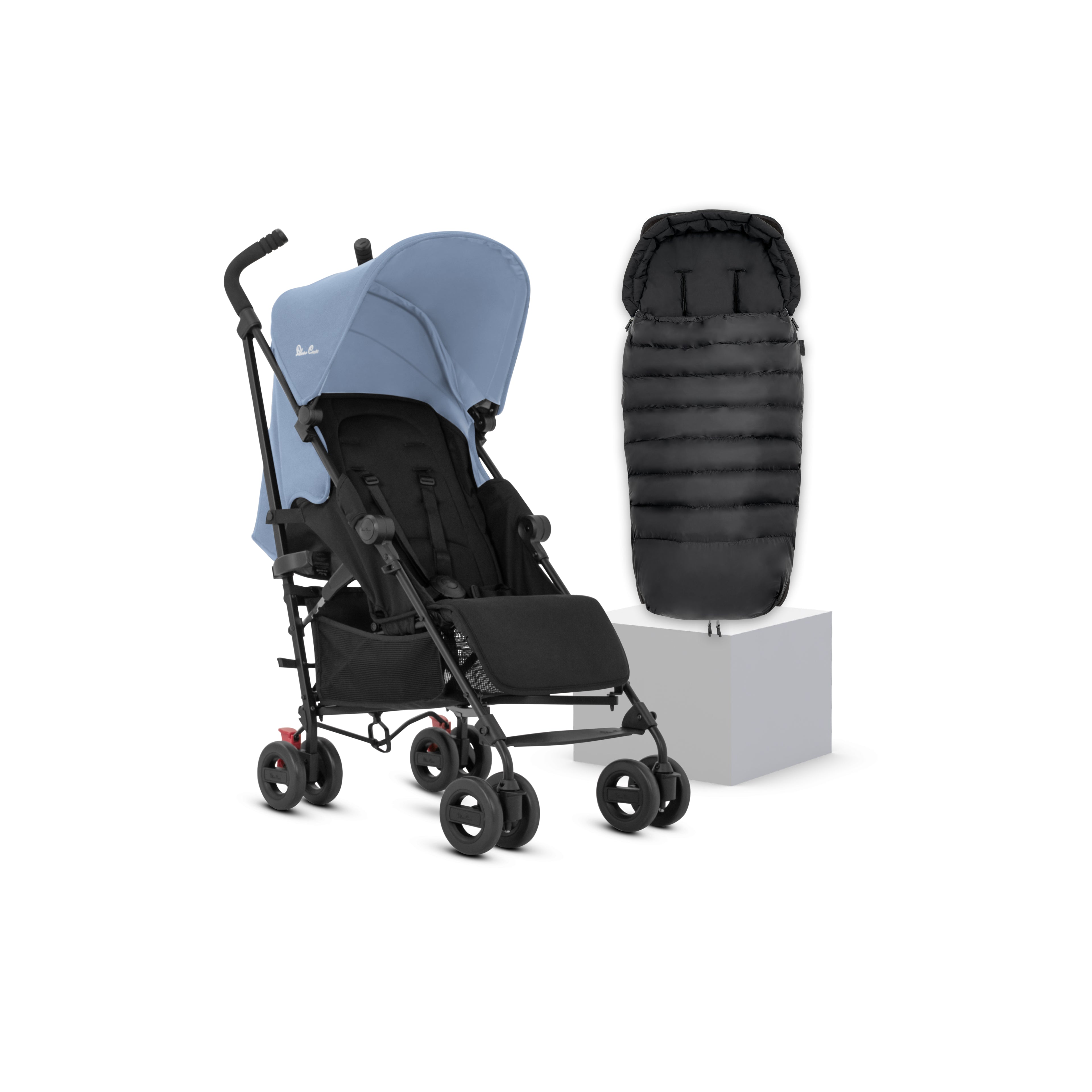 Zest Blue Stroller Footmuff Bundle Silver Cross UK