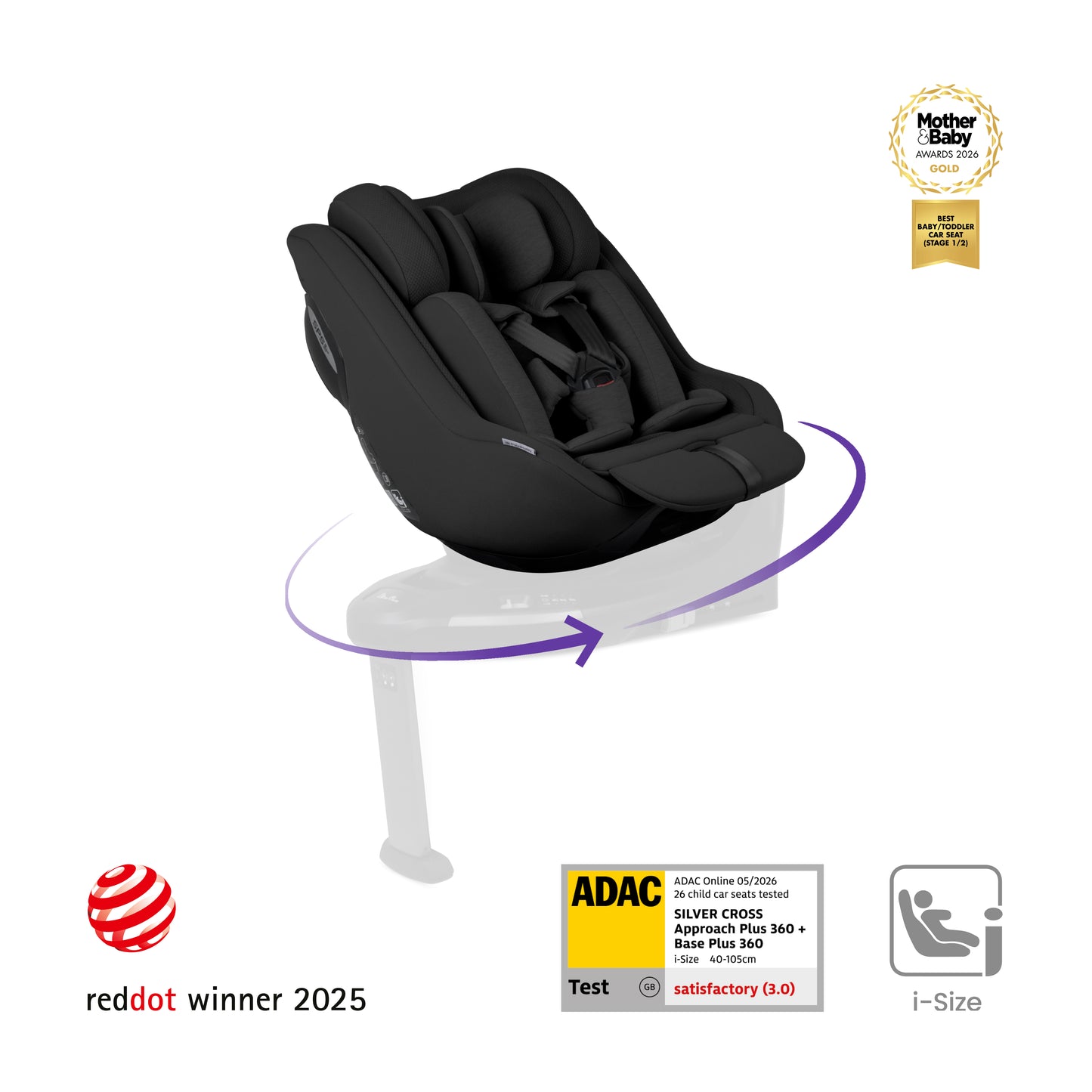 Approach Plus 360 Car Seat Iconic Black