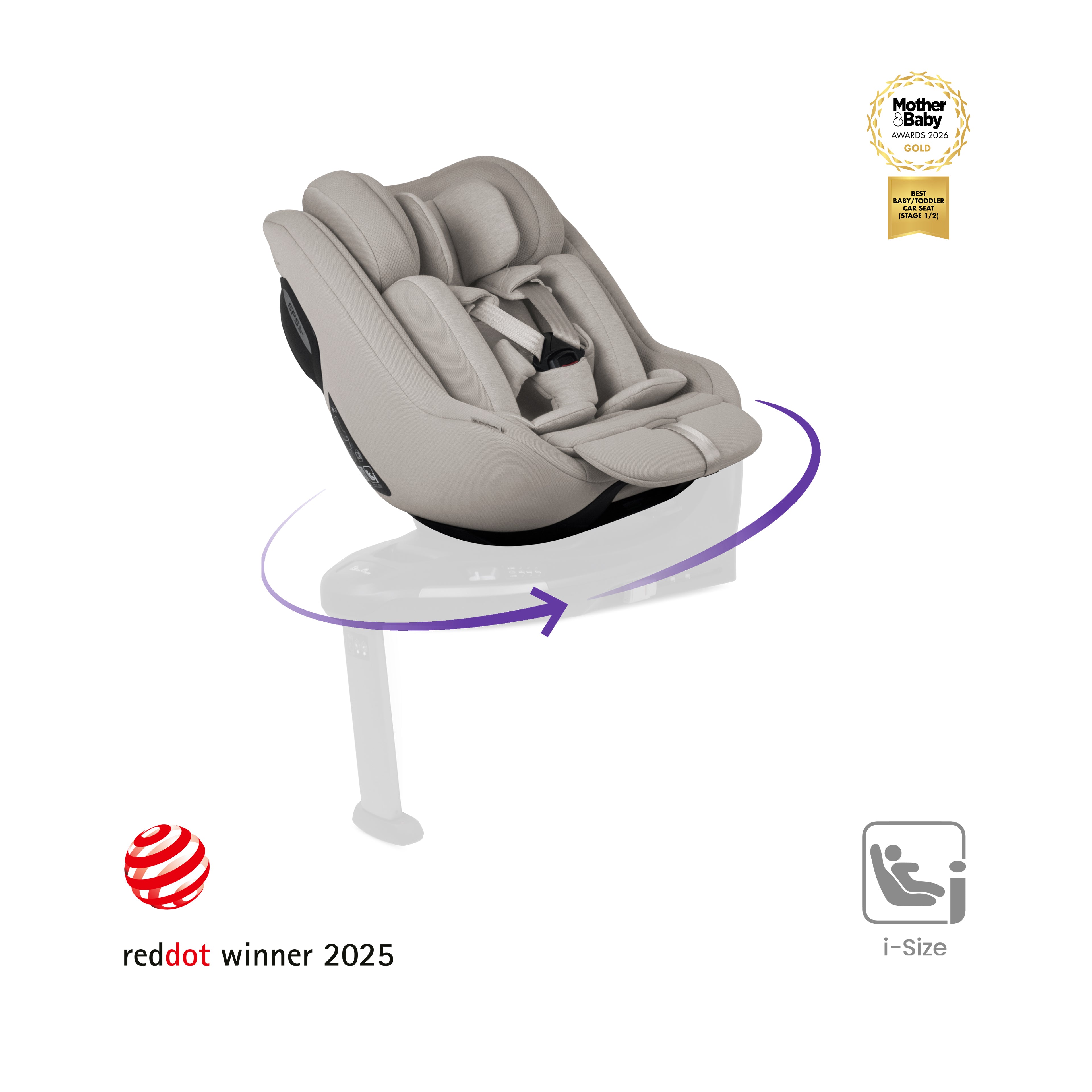 Scaun auto Silver Cross Approach Plus 360 Natural Taupe premiul Red Dot