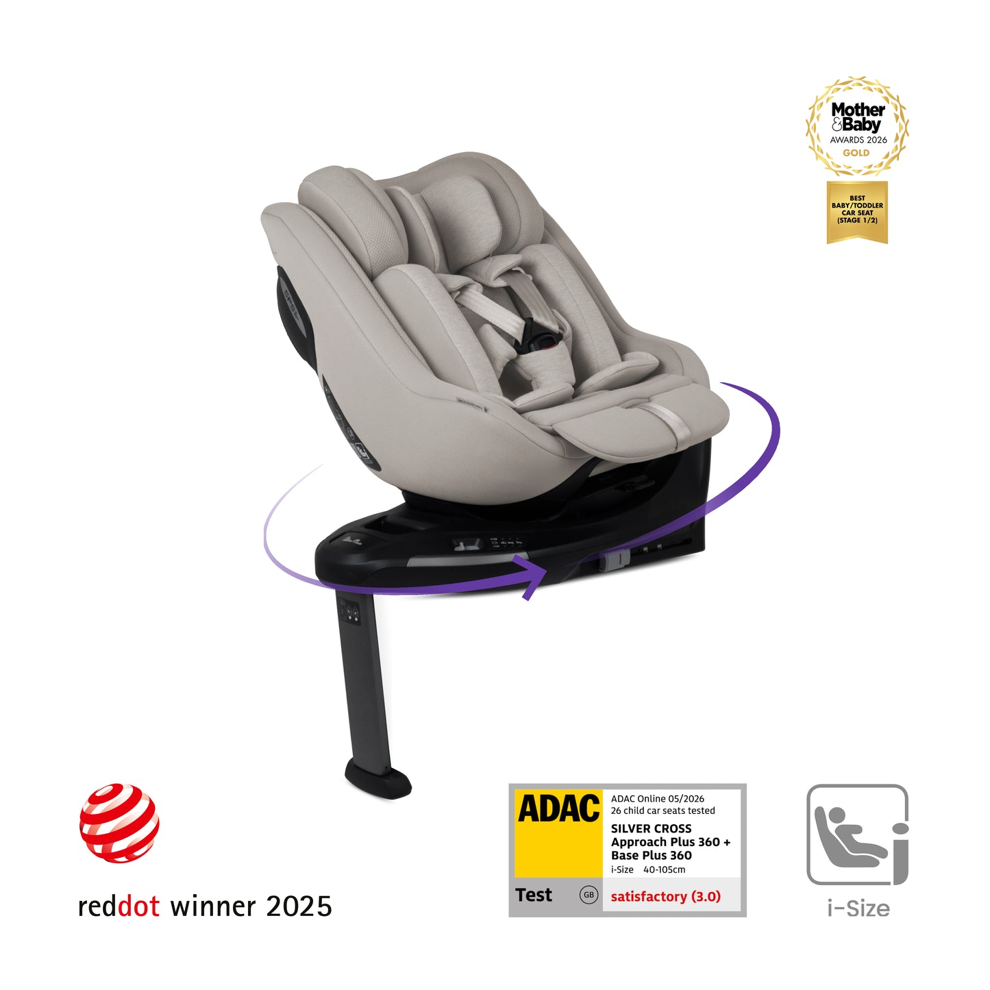 Approach Plus 360 Car Seat Natural Taupe & Base Plus 360