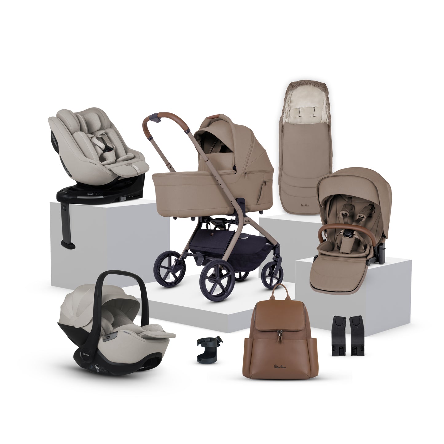 Breez Champagne Travel System Ultimate 360 Family Car Seat Bundle (13 piece)