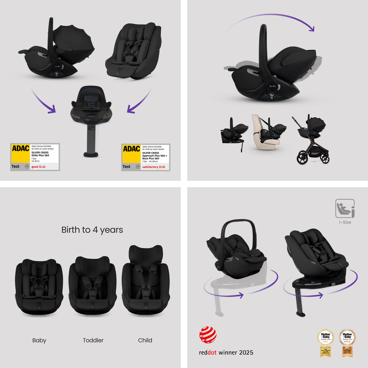 Breez Maple Travel System Ultimate 360 Family Car Seat Iconic Black Bundle (12 piece)