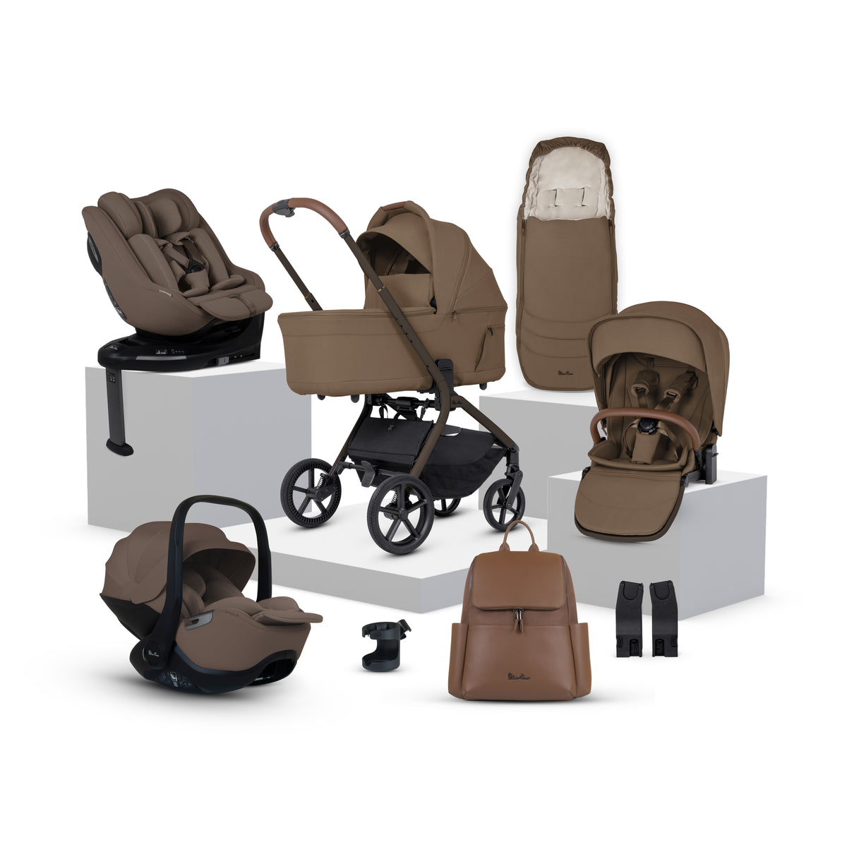Breez Maple Travel System Ultimate 360 Timeless Cocoa Family Car Seat Bundle (12 piece)