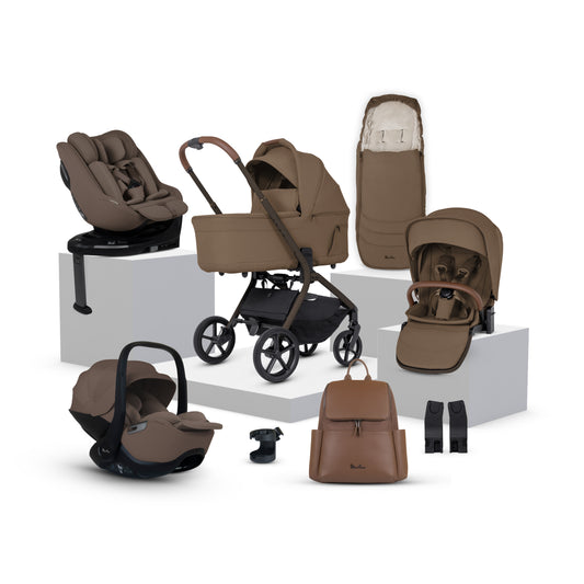 Breez Maple Travel System Ultimate 360 Timeless Cocoa Family Car Seat Bundle (12 piece)