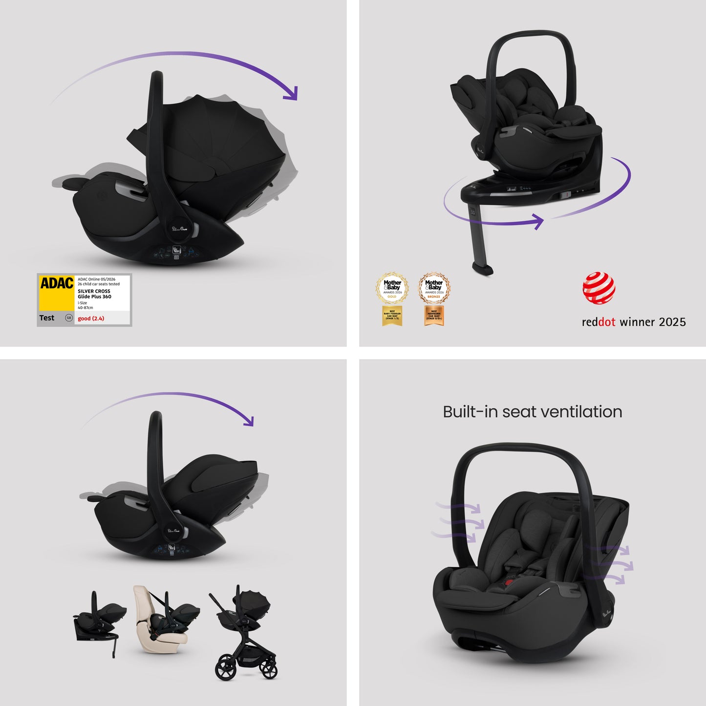 Breez Onyx Travel System Ultimate 360 Infant Carrier Bundle (12 piece)