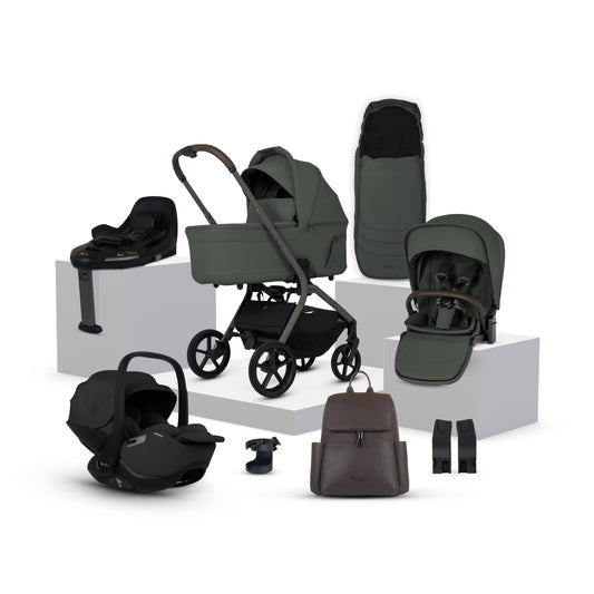 Breez Pewter Travel System Ultimate 360 Infant Carrier Bundle (12 piece)