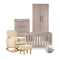 Bromley Oak 4 Piece Nursery Room Set With Mattress