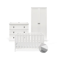 Bromley White 3 Piece Nursery Room Set With Mattress