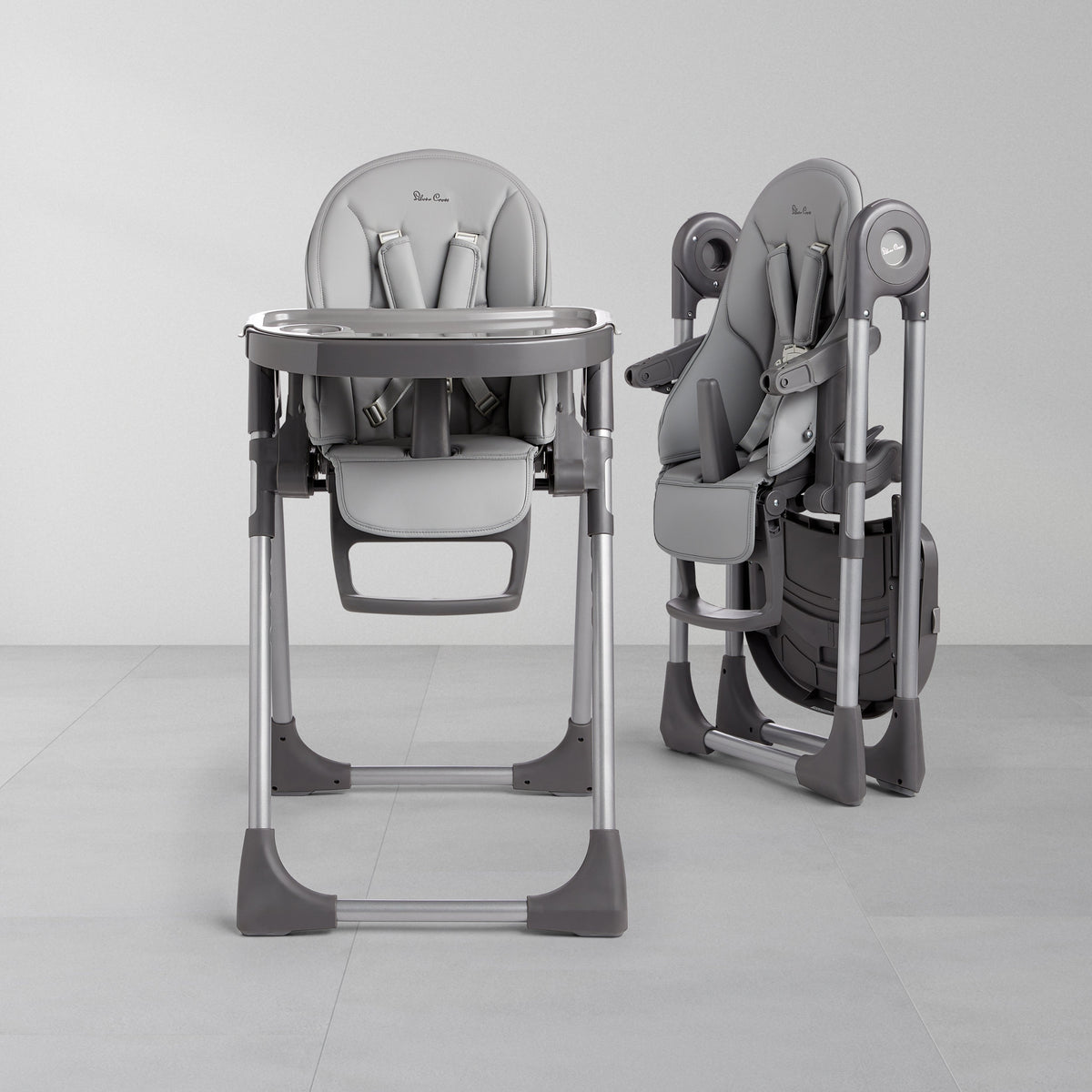 Buffet Highchair Cool Grey & Mealtime Set Bundle