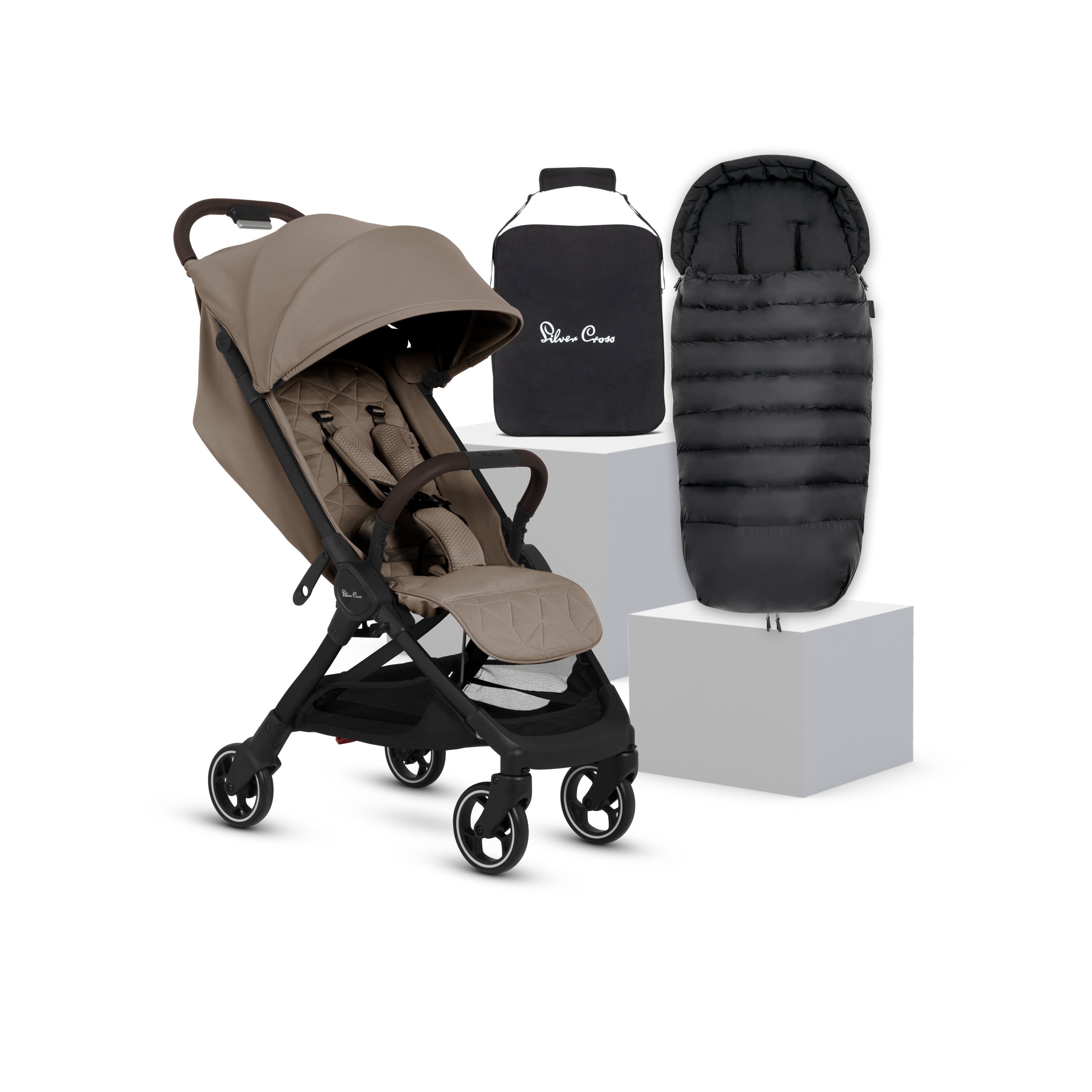 Clic 2 Cobble Compact Stroller Footmuff Bundle | Silver Cross UK