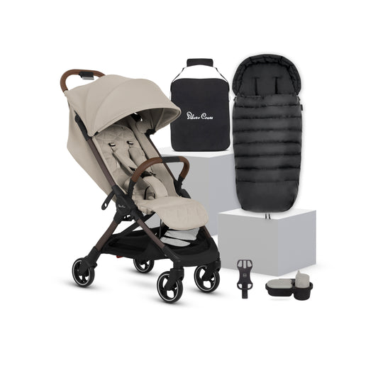Clic 2 Latte Stroller & Accessory Bundle (6 Piece)