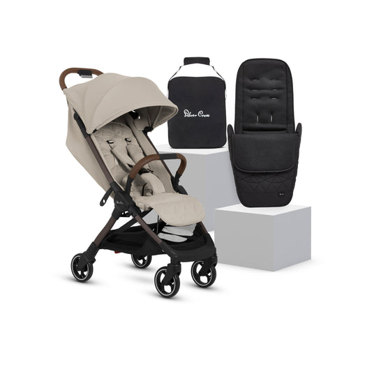Clic 2 Latte Stroller & Footmuff Bundle (4 Piece)