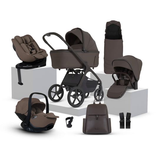 Cove 2 Chocolate Travel System Ultimate 360 Family Car Seat Timeless Cocoa Bundle (11 piece)