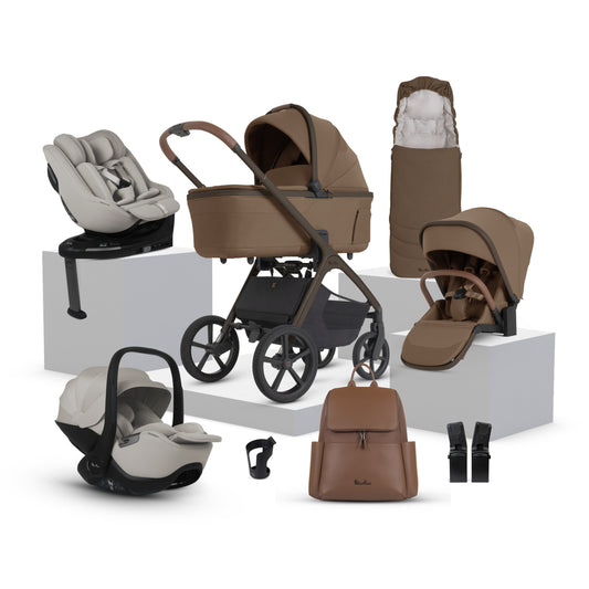 Cove 2 Maple Travel System Ultimate 360 Family Car Seat Natural Taupe Bundle (11 piece)