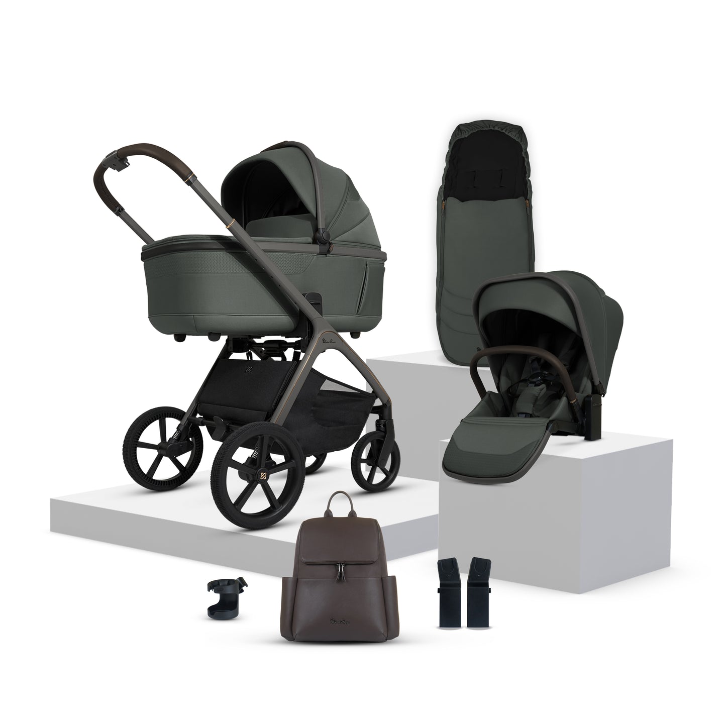 Cove Pewter Travel System Accessory Bundle (8 piece)