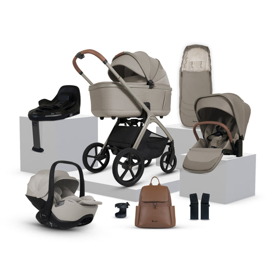 Cove Champagne Travel System Ultimate 360 Infant Carrier Bundle (10 piece)
