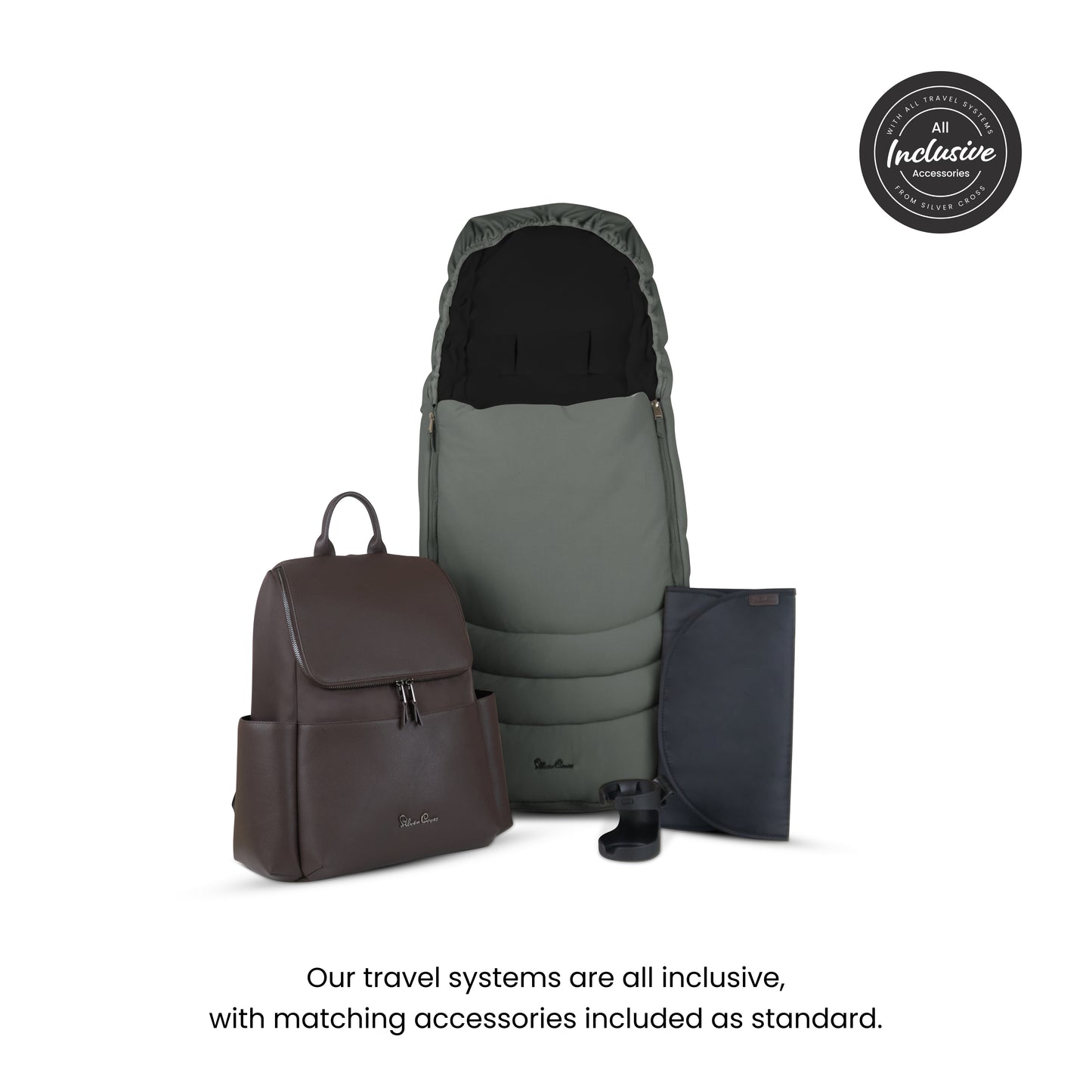 Cove Pewter Travel System Accessory Bundle (8 piece)