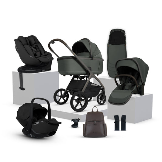 Cove Pewter Travel System Ultimate 360 Family Car Seat Bundle (11 piece)