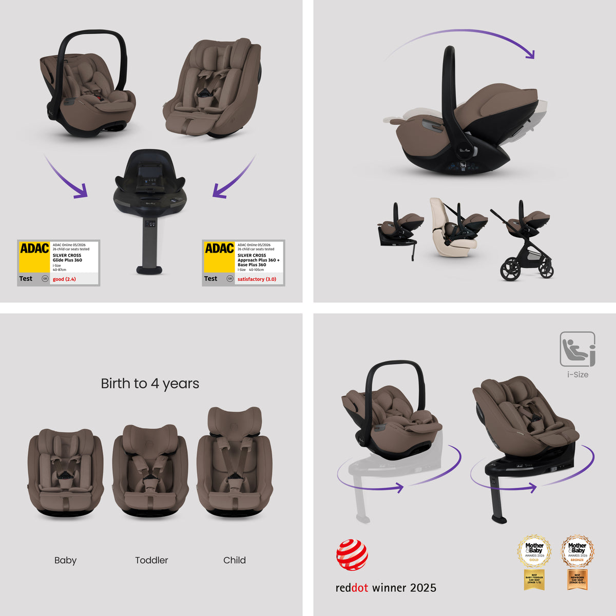Cove 2 Maple Travel System Ultimate 360 Family Car Seat Timeless Cocoa Bundle (11 piece)