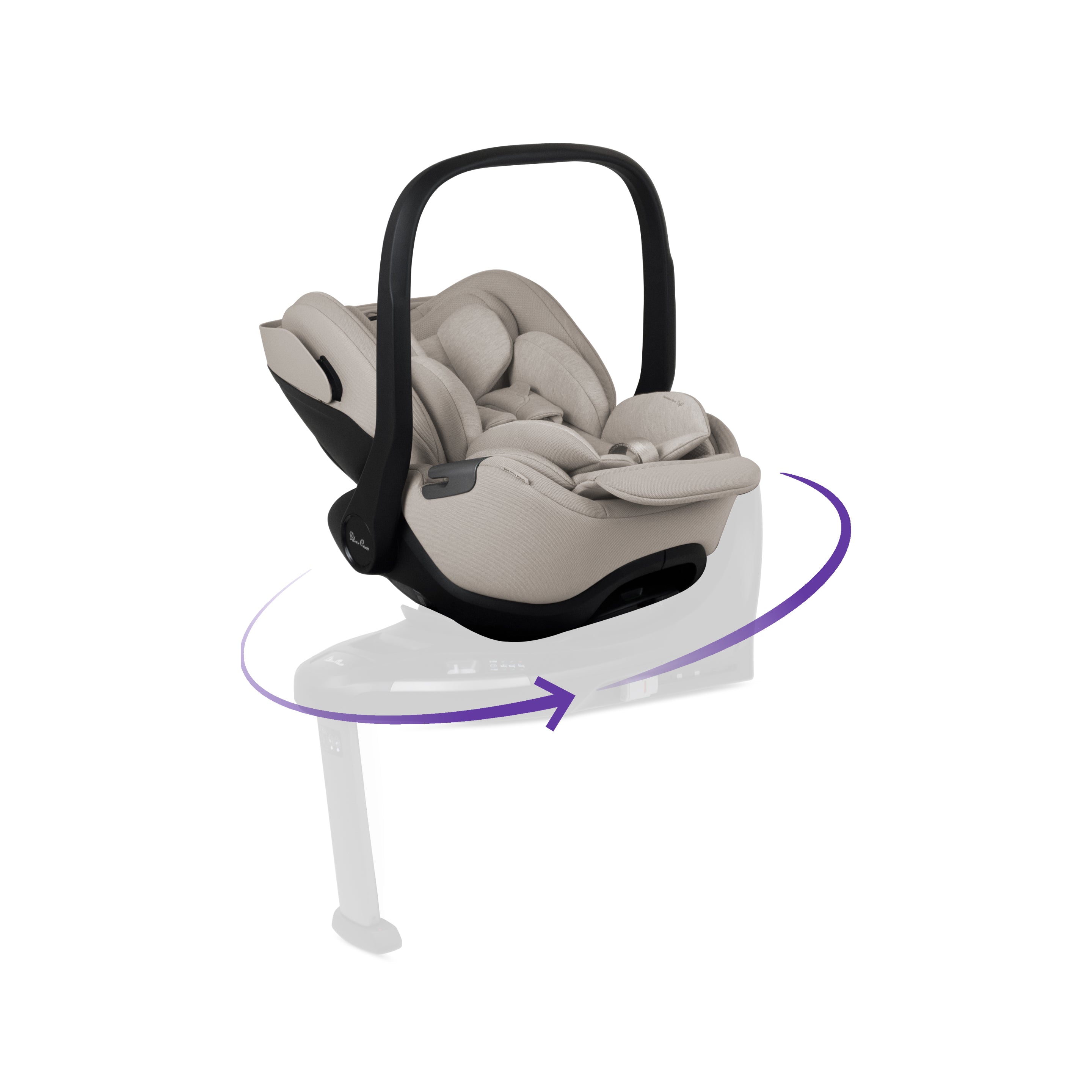 Scoica auto Silver Cross Glide Plus 360 Natural Taupe rotatie pe baza Base Plus 360