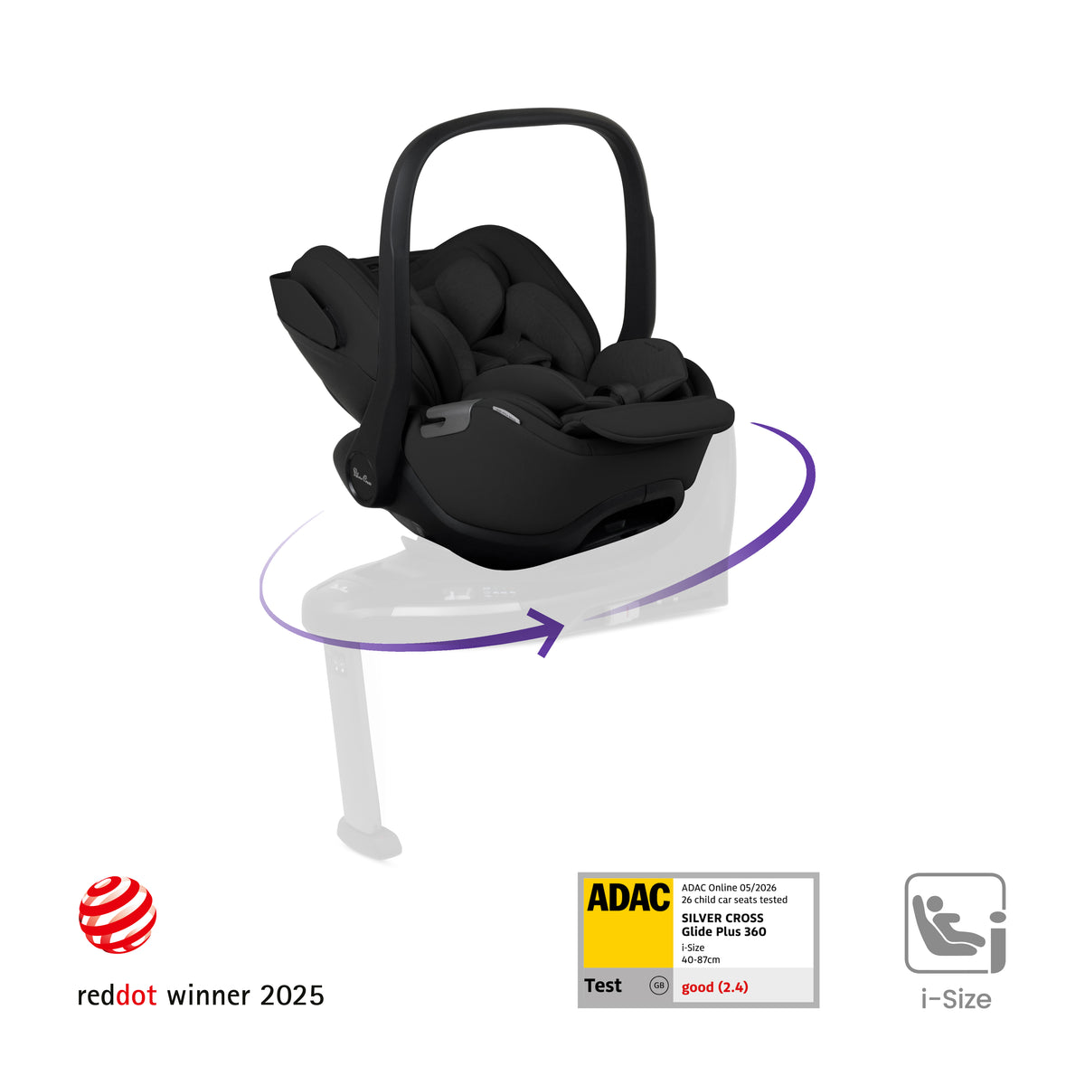 Glide Plus 360 Infant Car Seat Iconic Black