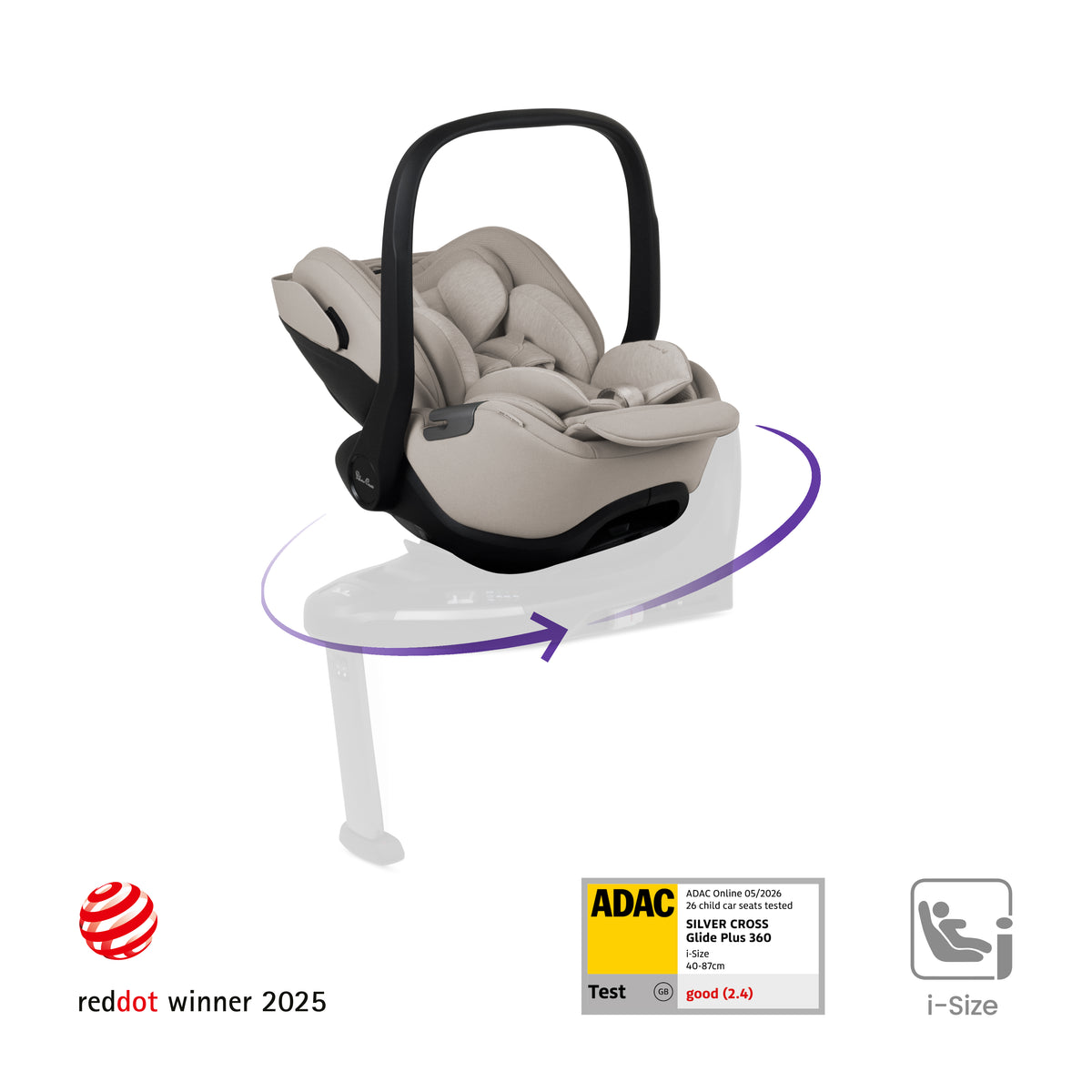 Glide Plus 360 Infant Car Seat Natural Taupe