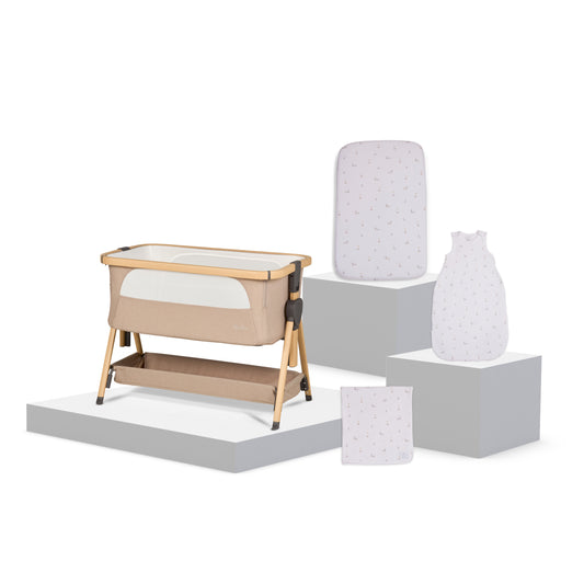 Lunar Bedside Crib New Arrival Bundle - Duckling Print
