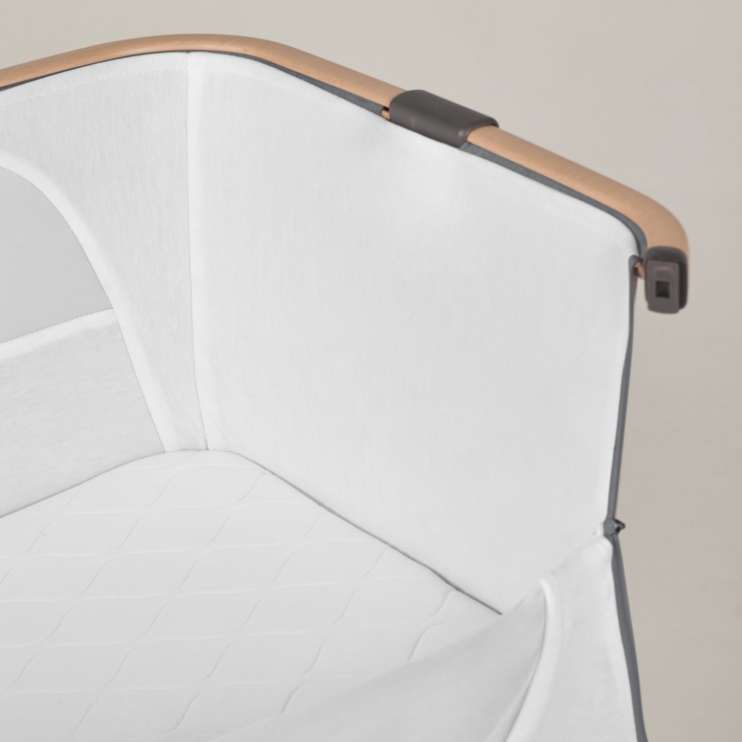 Lunar Bedside Crib Whisper Grey New Arrival Bundle - Bunny Print