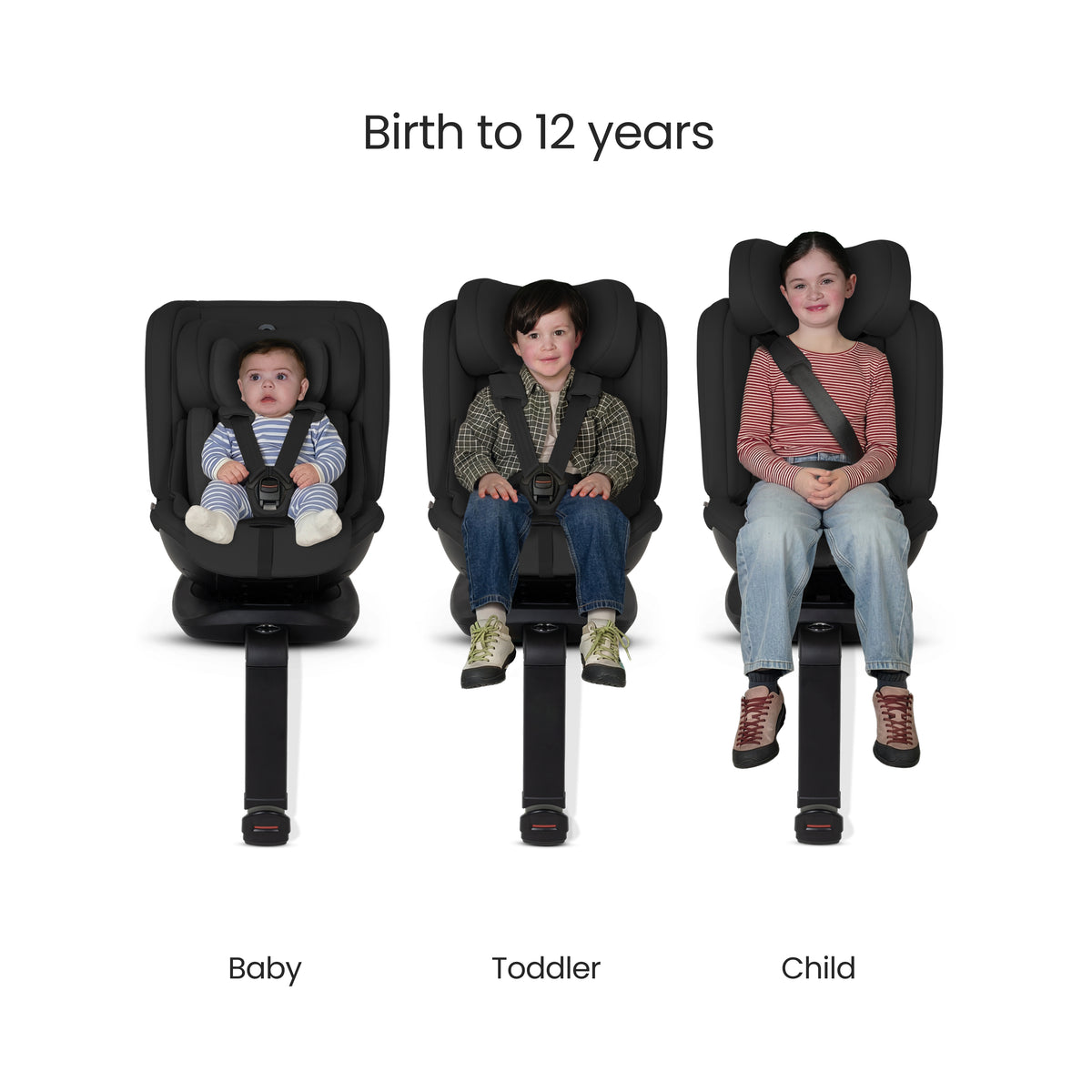 Motion 3 All Size 360 Extended Rear Facing Car Seat Iconic Black