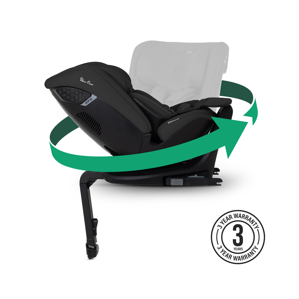 Motion 3 All Size 360 Extended Rear Facing Car Seat Iconic Black