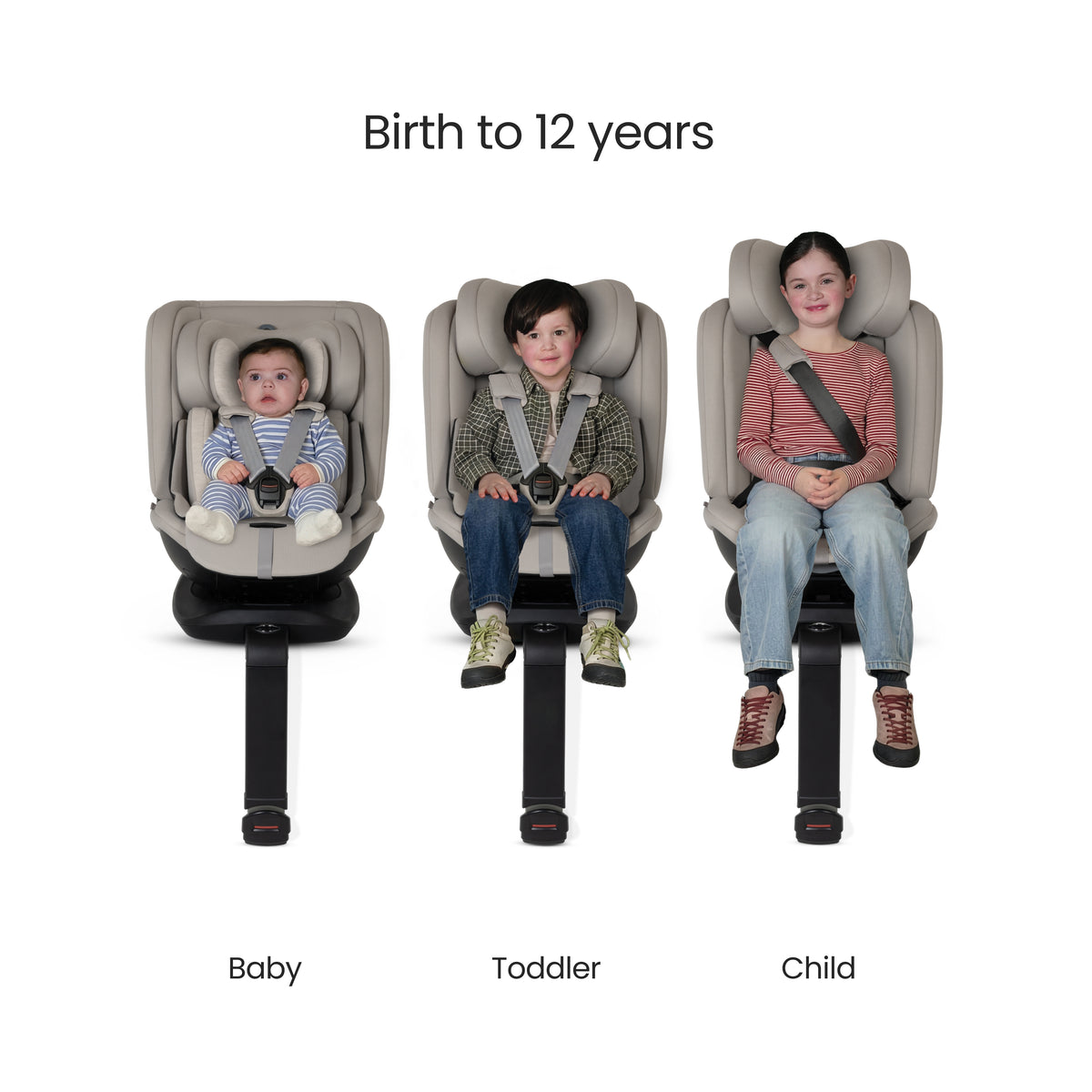 Motion 3 All Size 360 Extended Rear Facing Car Seat Natural Taupe