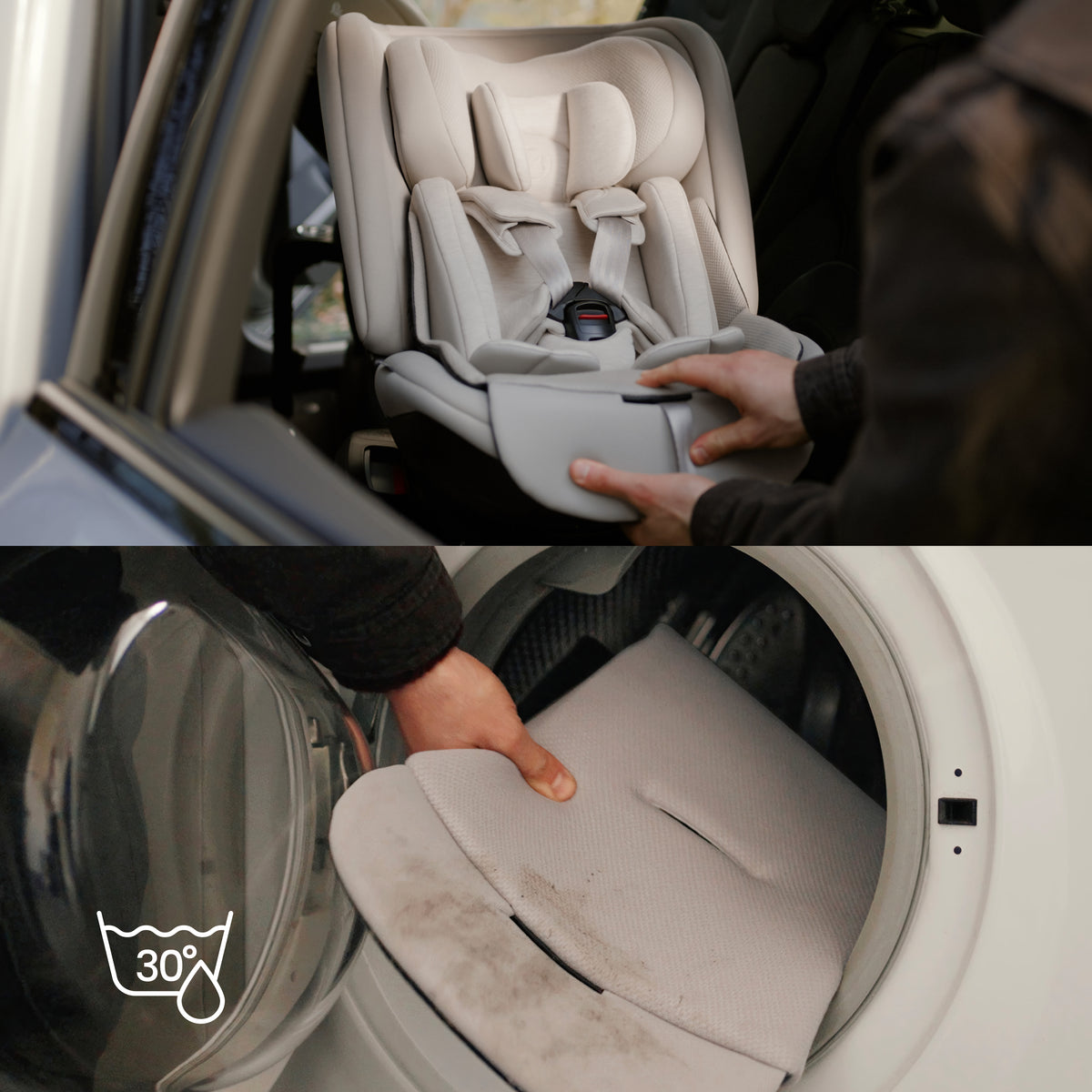 Motion 3 All Size 360 Extended Rear Facing Car Seat Natural Taupe