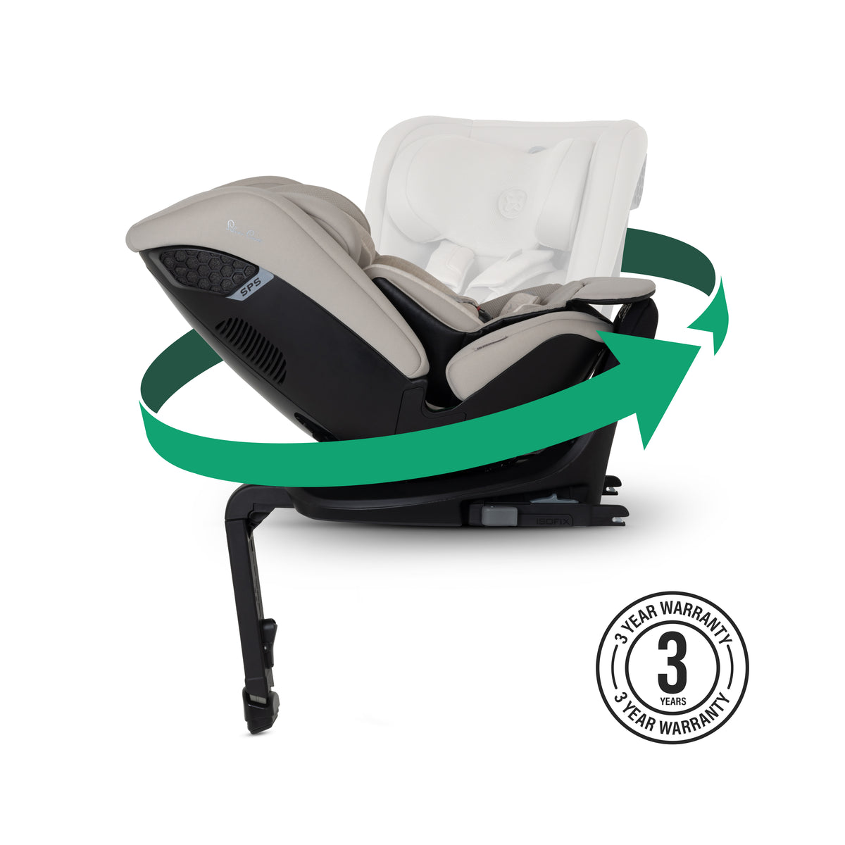 Motion 3 All Size 360 Extended Rear Facing Car Seat Natural Taupe