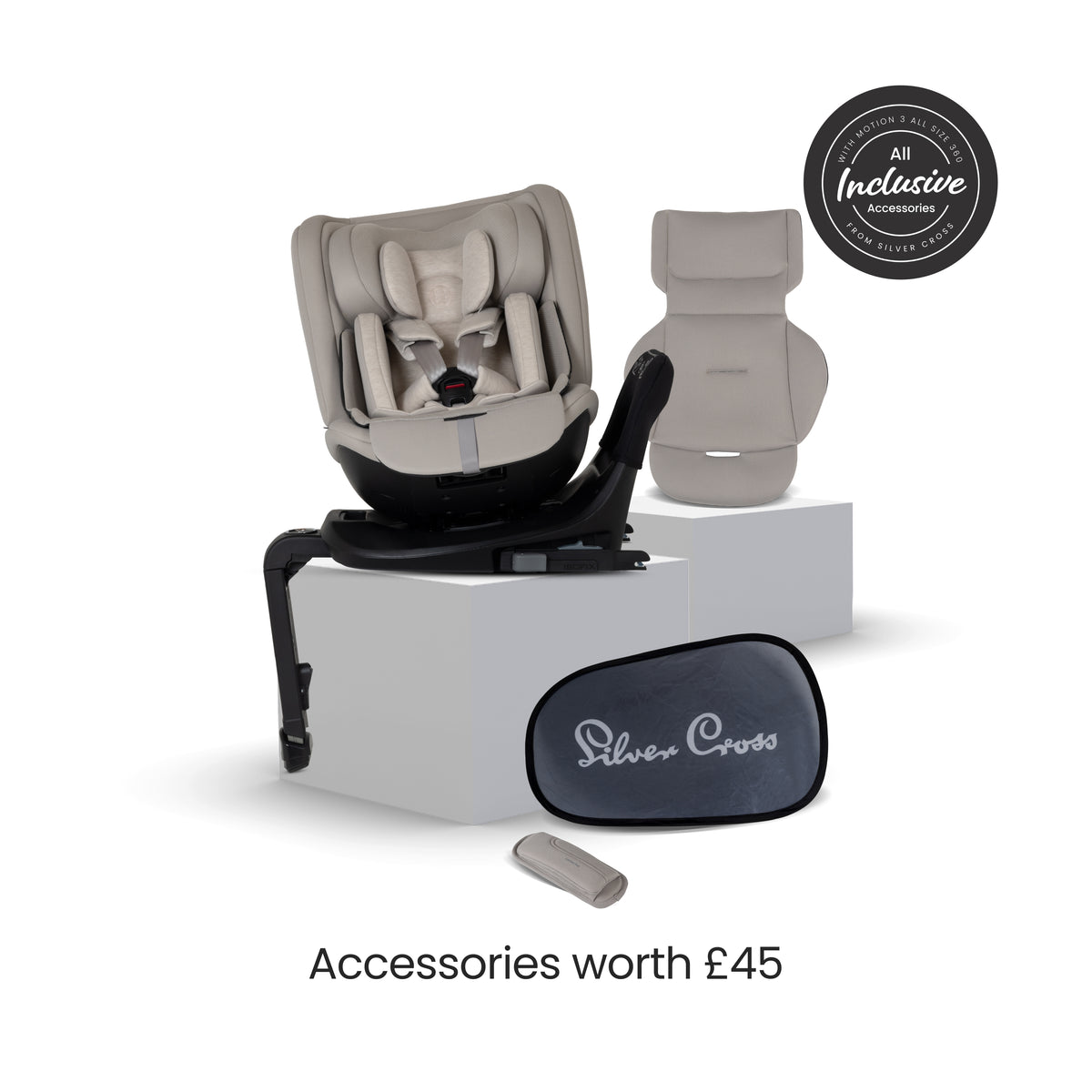 Motion 3 All Size 360 Extended Rear Facing Car Seat Natural Taupe